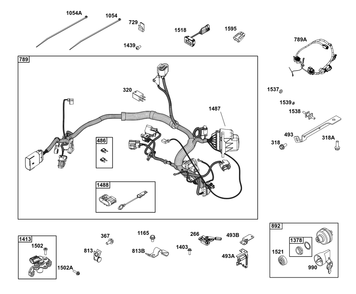 Controls Group Diagram and Parts List for 61A177-0100-J1  Briggs and Stratton Engine